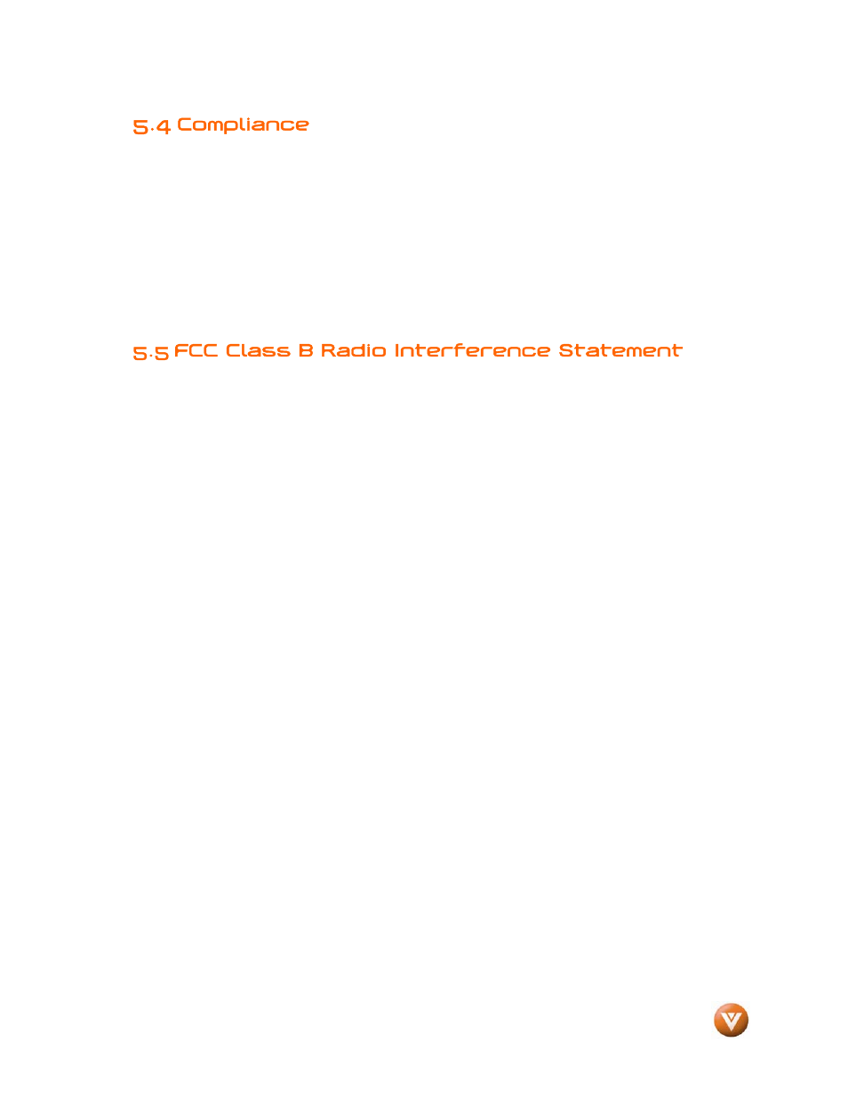 4 compliance, 5 fcc class b radio interference statement, Compliance | Vizio VW46L User Manual | Page 66 / 70