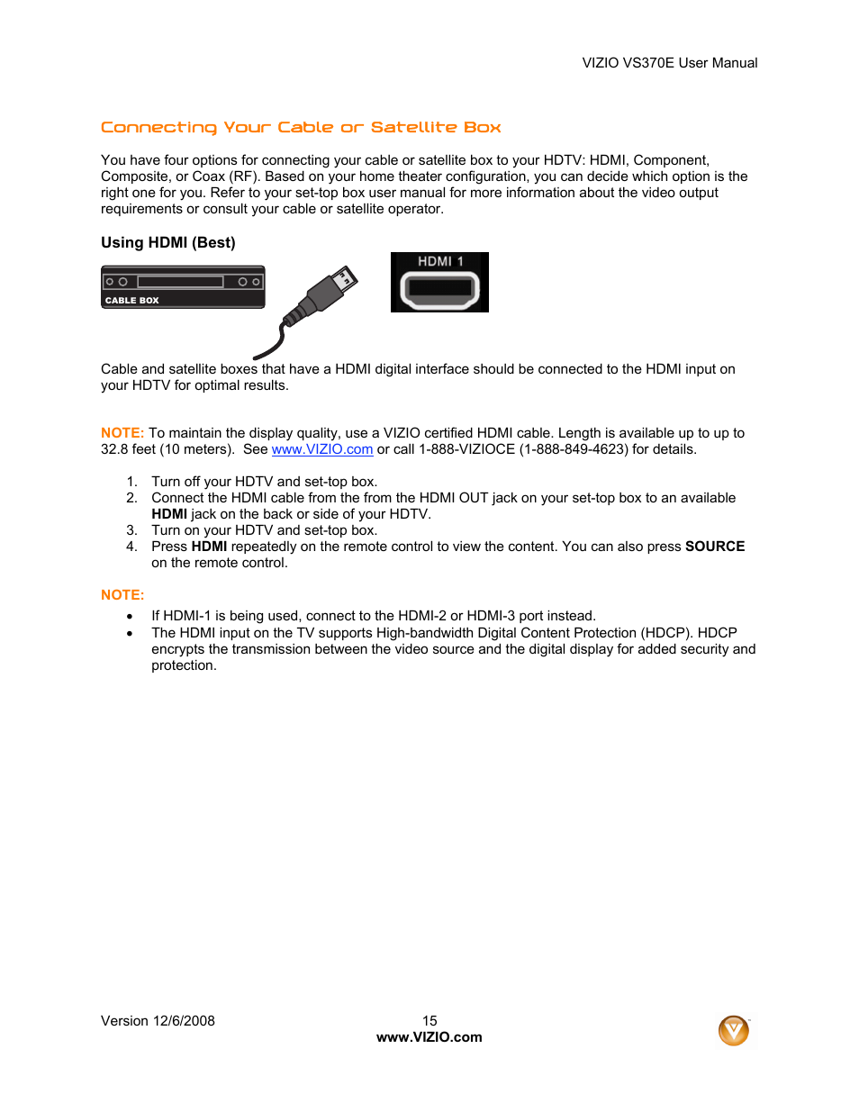 Vizio VS370E User Manual | Page 15 / 43