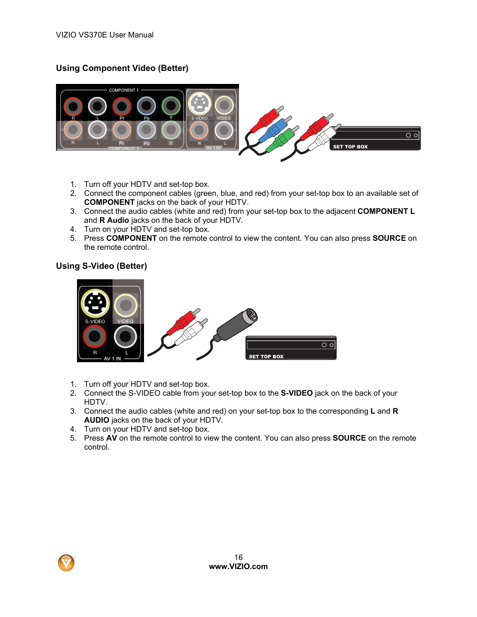 Vizio VS370E User Manual | Page 16 / 43