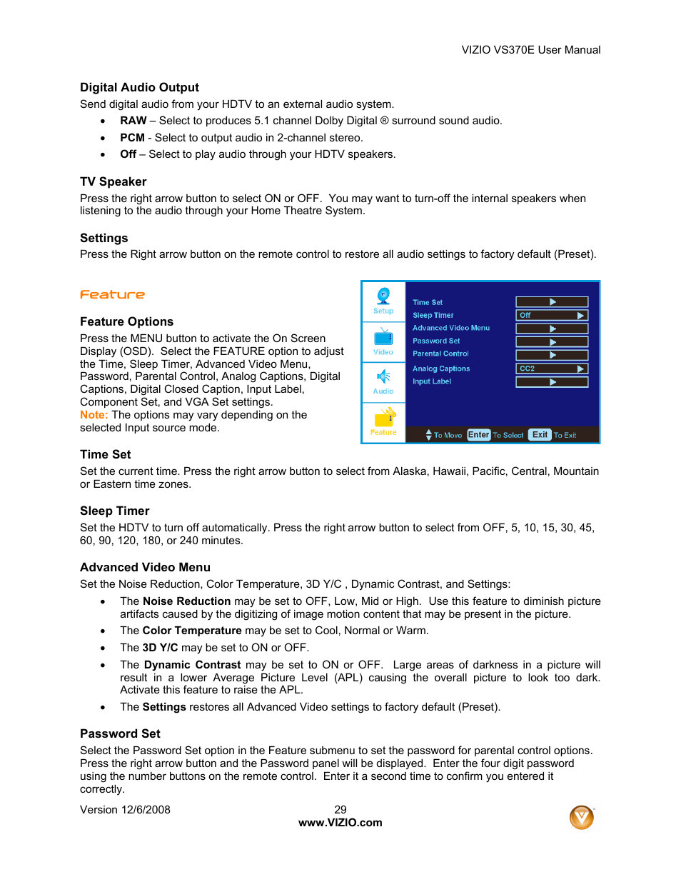 Vizio VS370E User Manual | Page 29 / 43