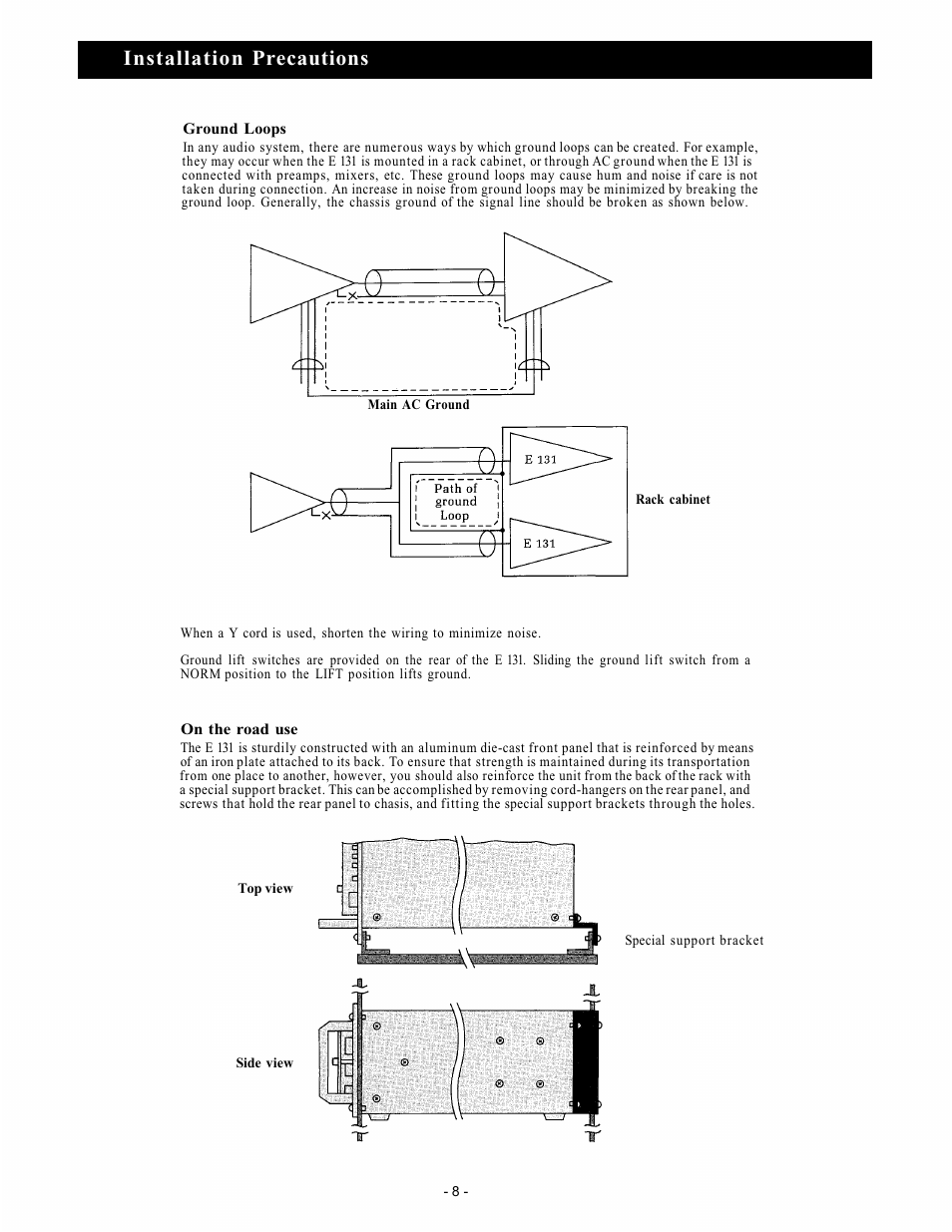Installation precautions | Vizio E 131 User Manual | Page 9 / 12