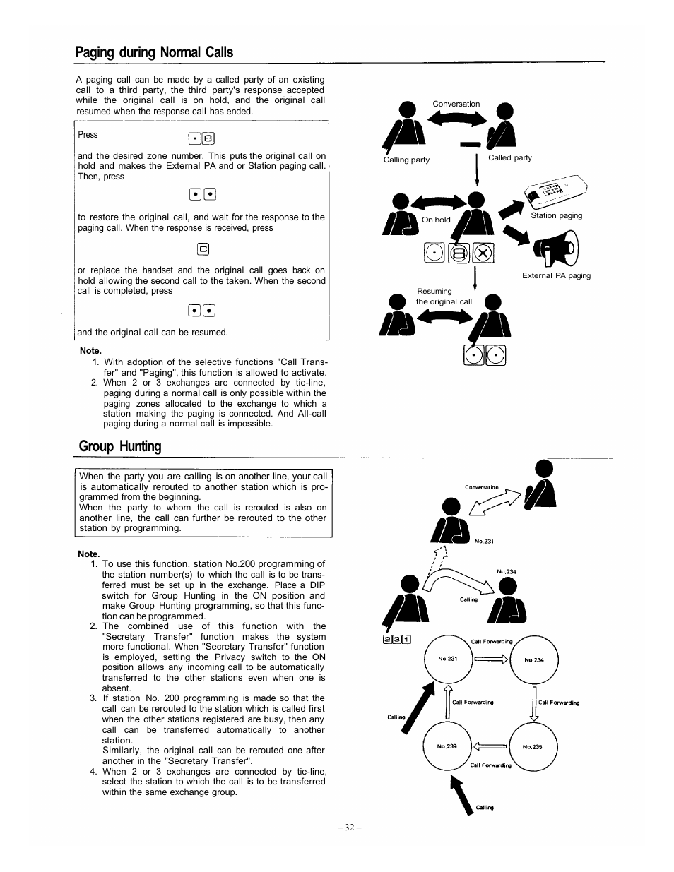 Paging during normal calls, Group hunting | Vizio EXES-6000 CP-64 User Manual | Page 35 / 102