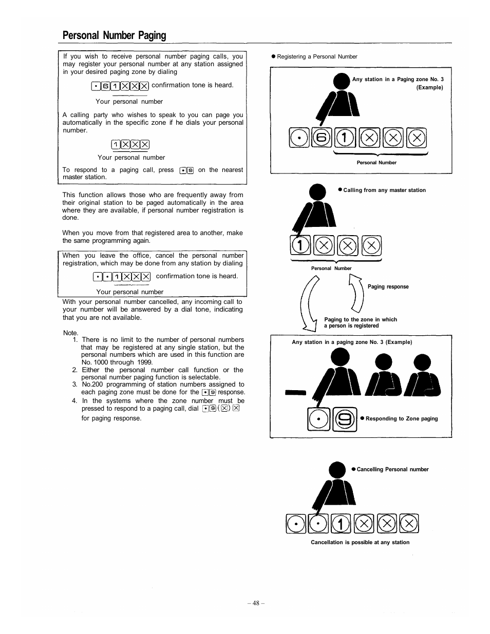 Personal number paging | Vizio EXES-6000 CP-64 User Manual | Page 51 / 102