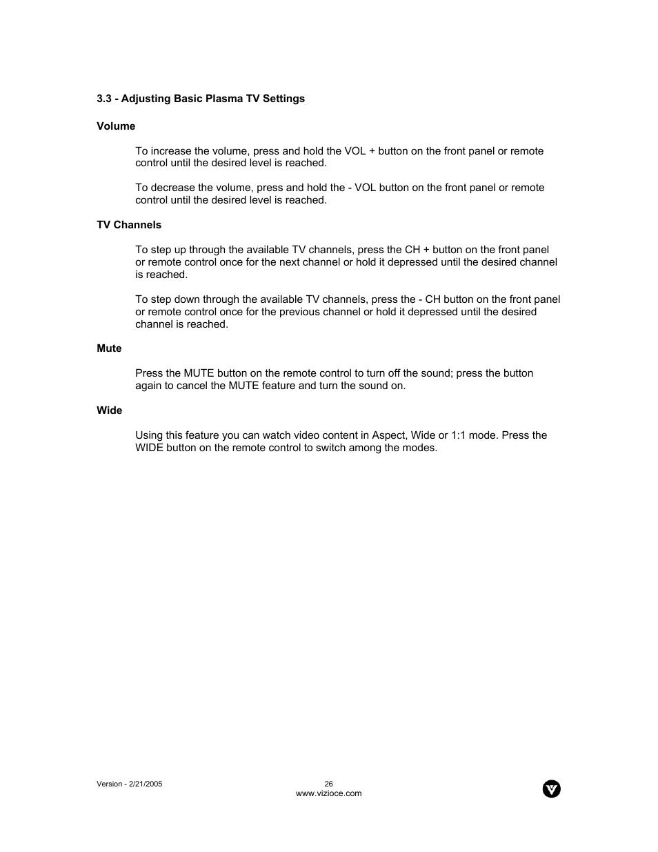 Vizio P42 User Manual | Page 27 / 46