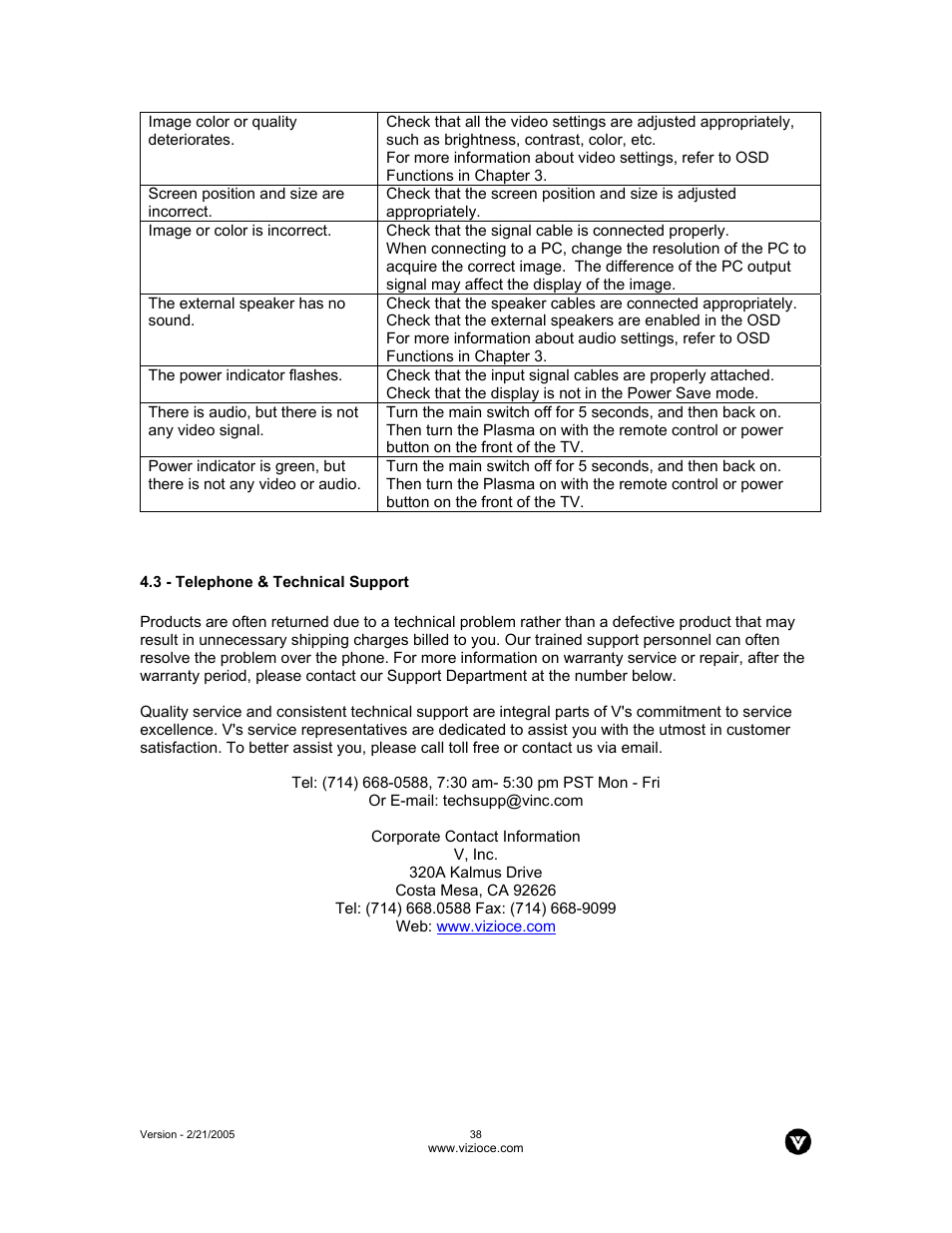 Vizio P42 User Manual | Page 39 / 46