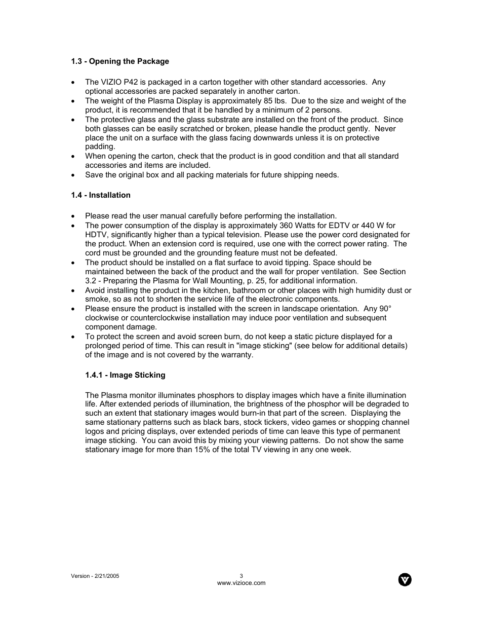 Vizio P42 User Manual | Page 4 / 46