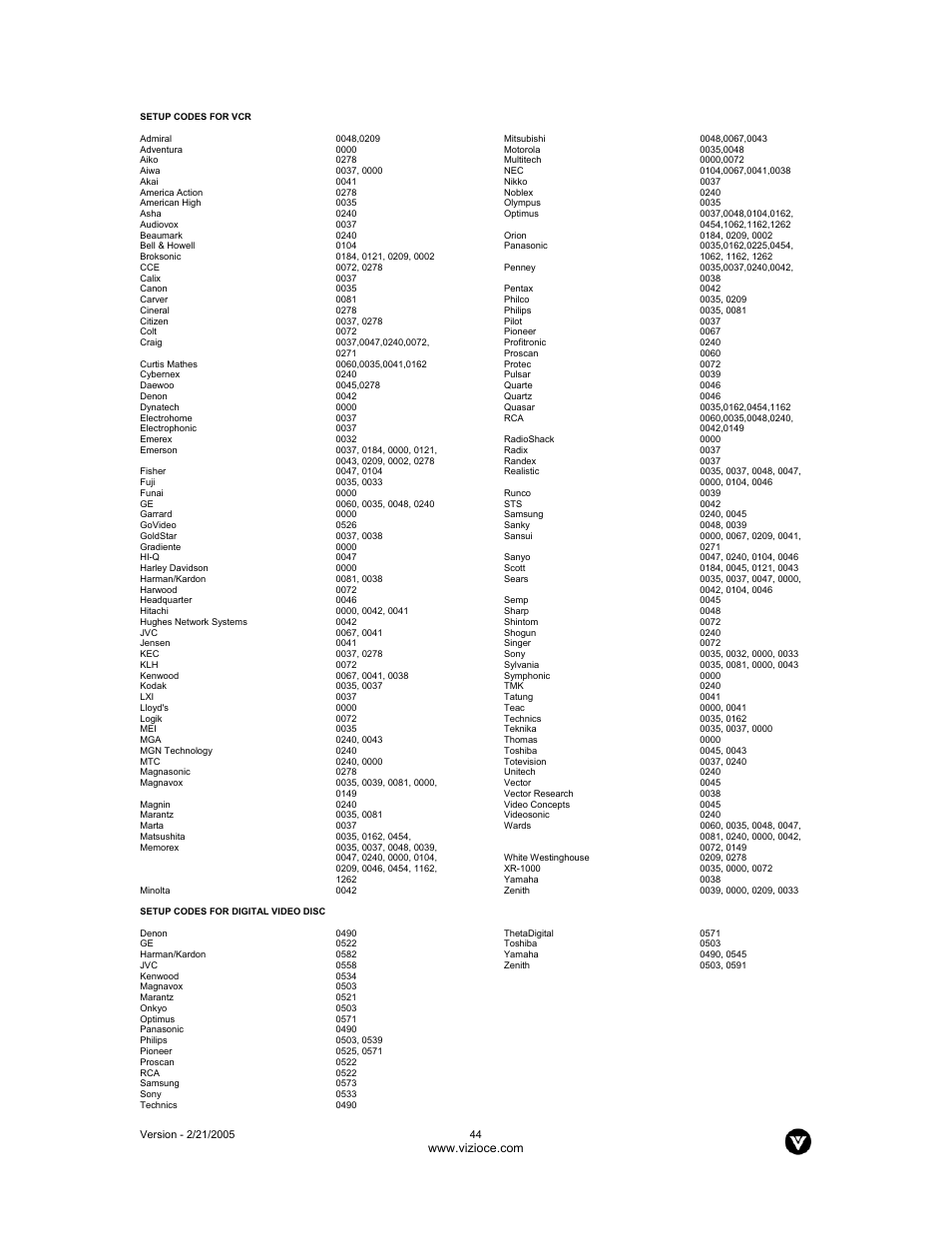 Vizio P42 User Manual | Page 45 / 46