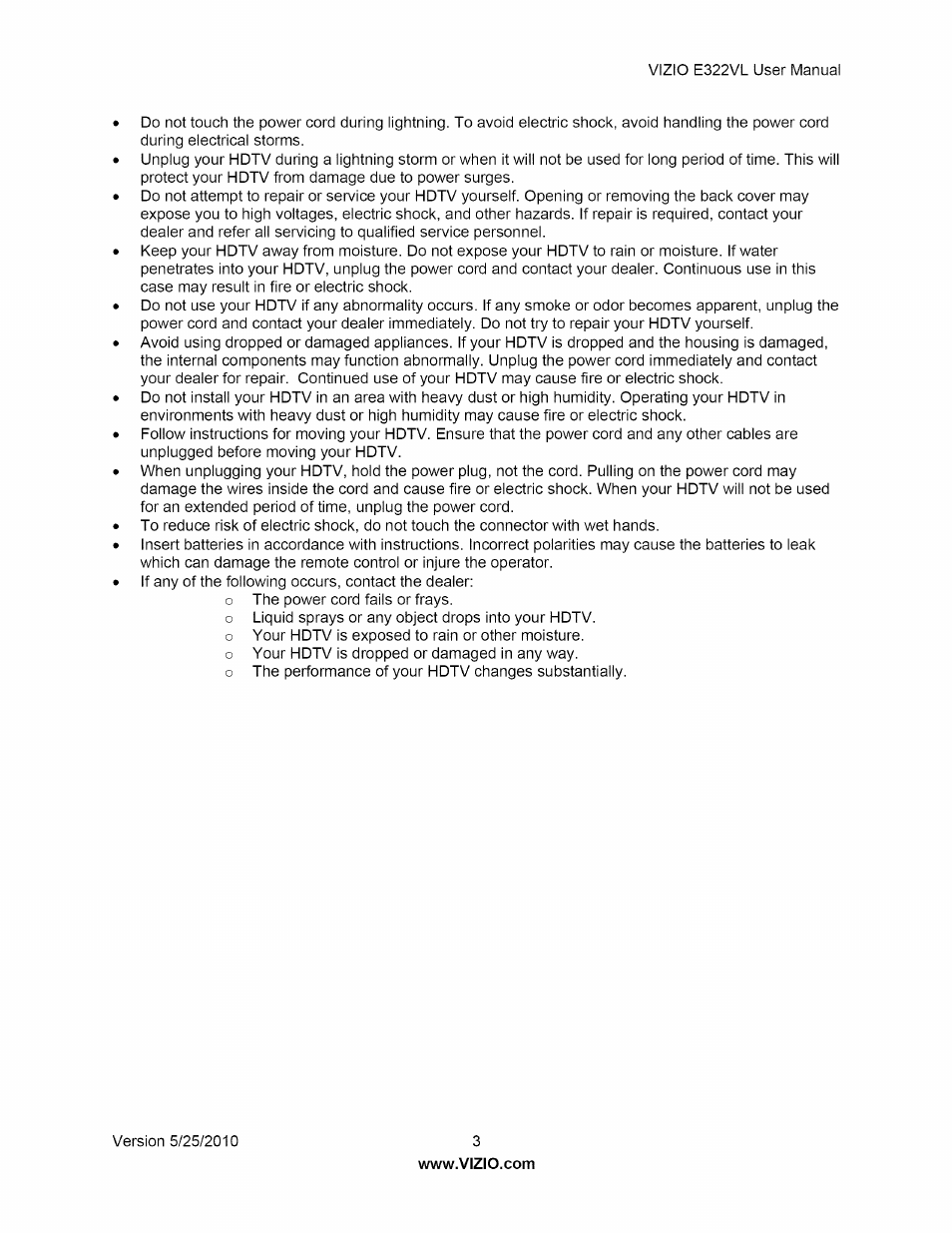 Vizio E322VL User Manual | Page 3 / 52