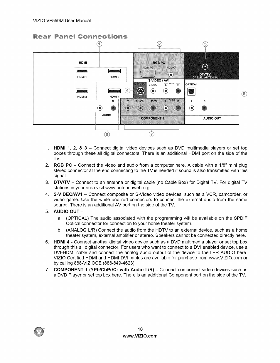 Vizio VF550M User Manual | Page 10 / 57