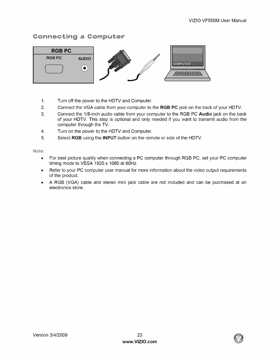 Vizio VF550M User Manual | Page 23 / 57
