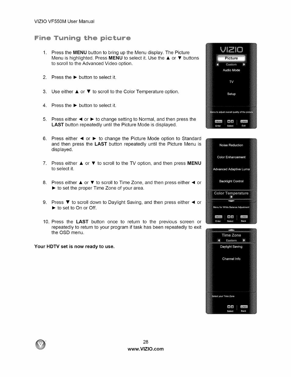 Ne rijnifig trie picture | Vizio VF550M User Manual | Page 28 / 57
