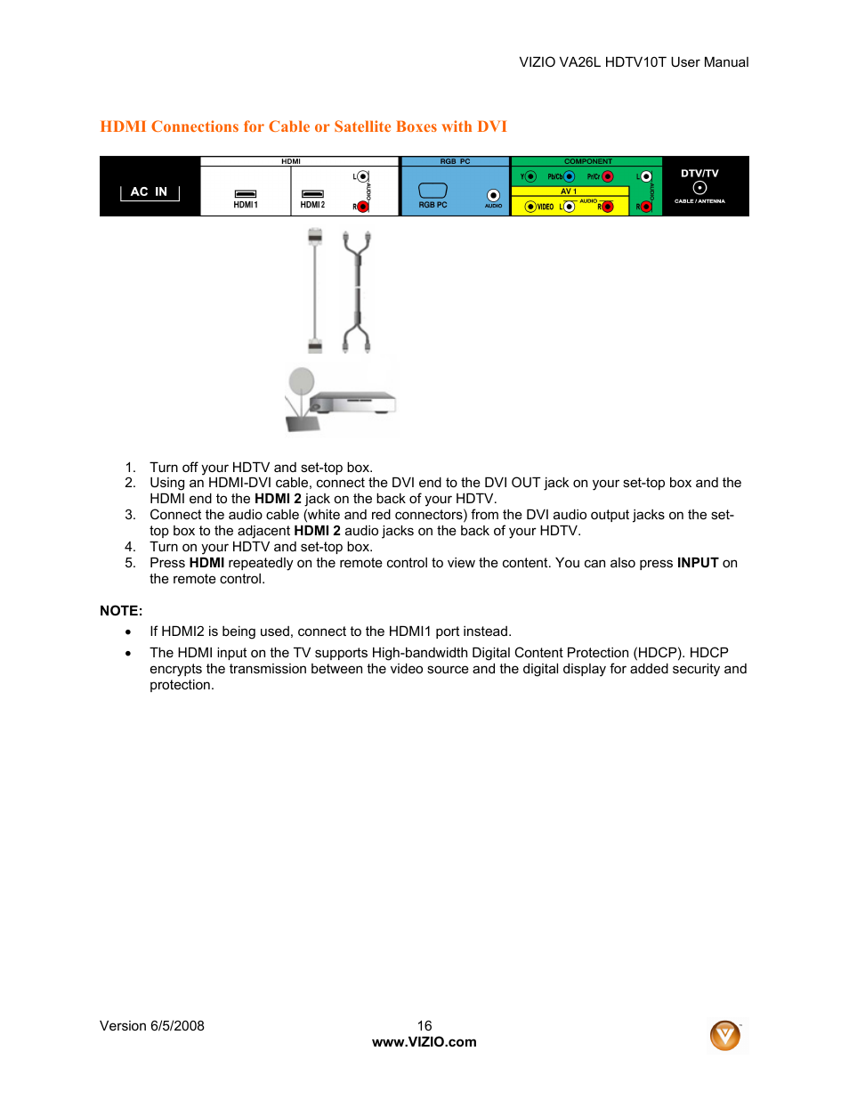 Vizio VA26L User Manual | Page 15 / 70