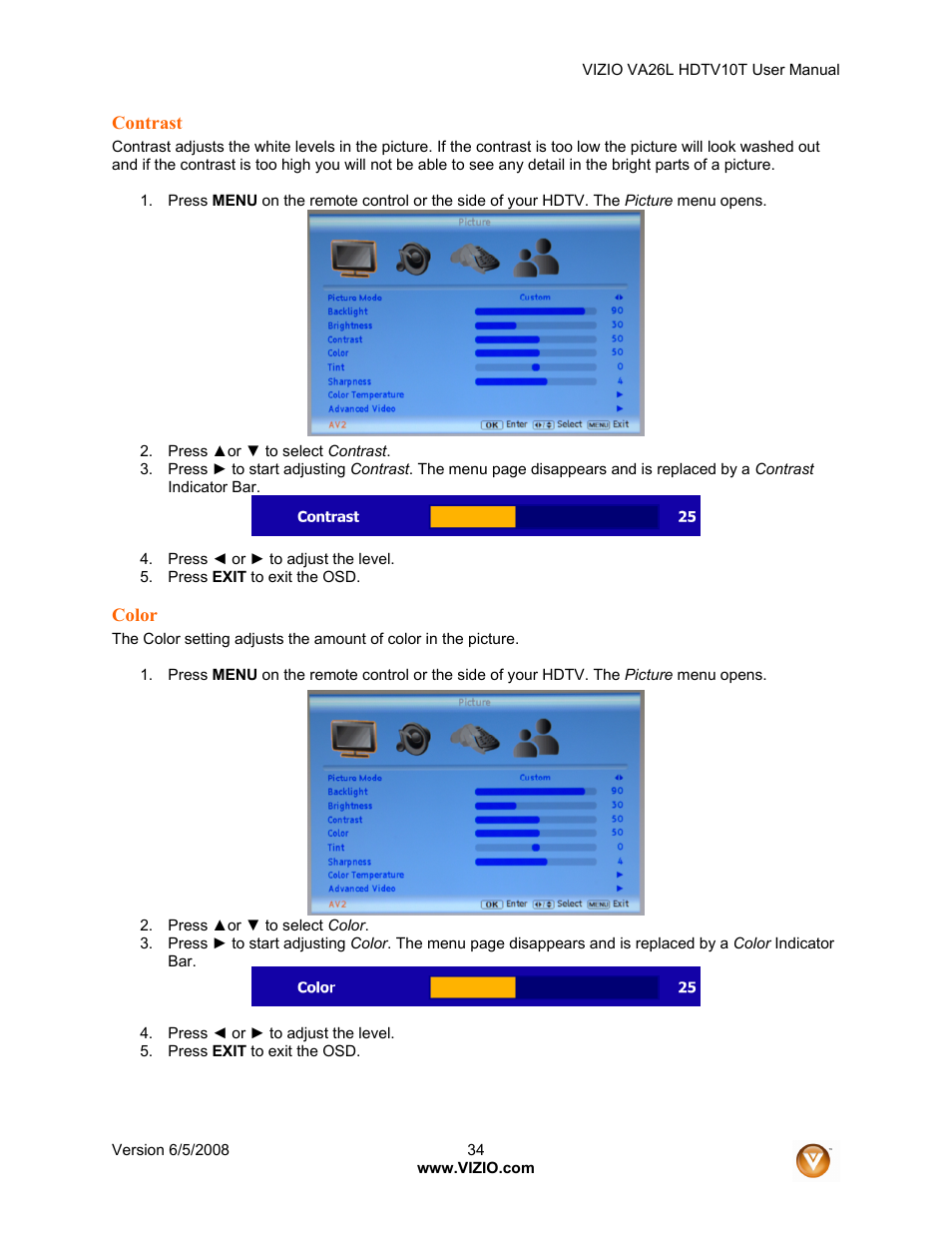 Vizio VA26L User Manual | Page 33 / 70