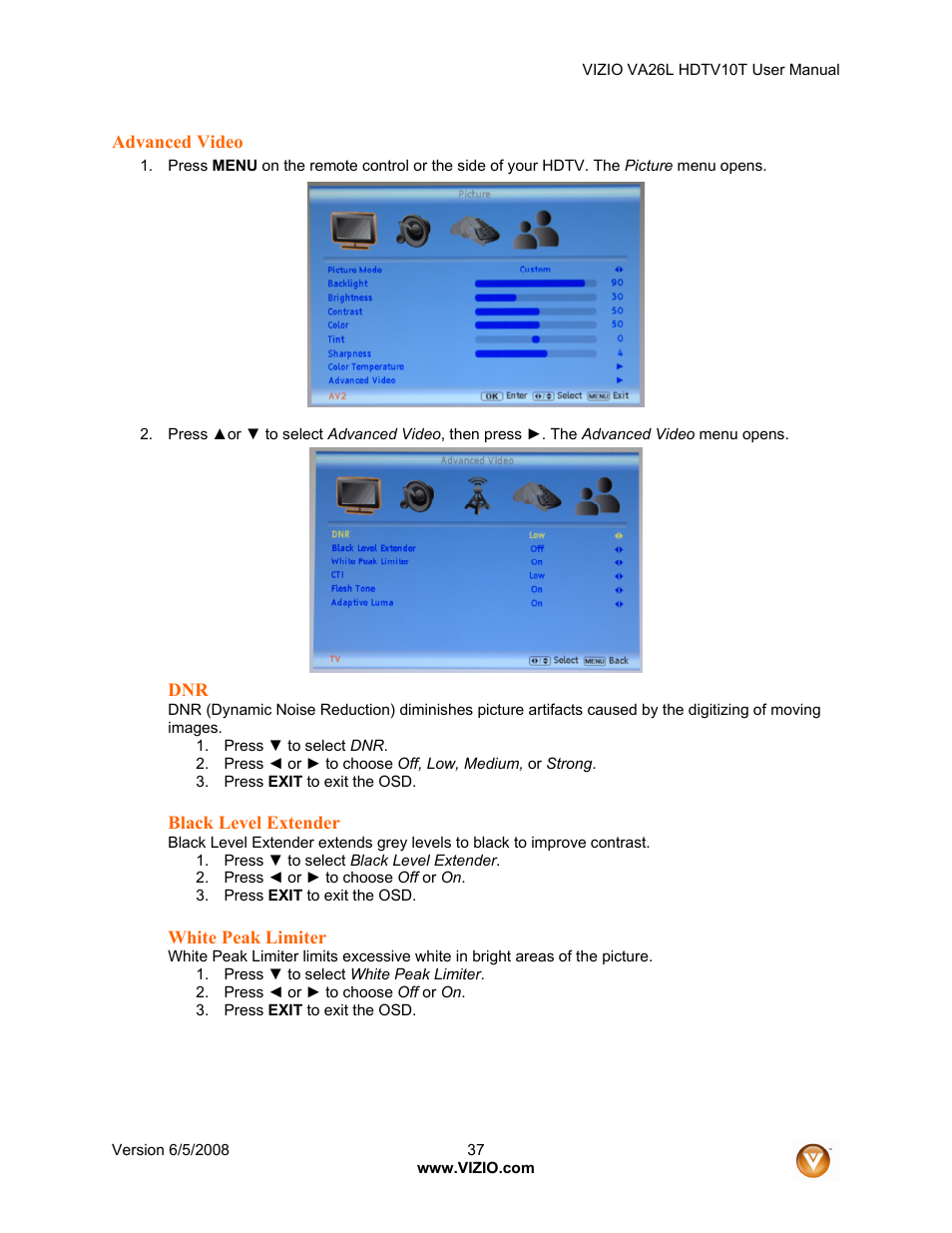 Vizio VA26L User Manual | Page 36 / 70