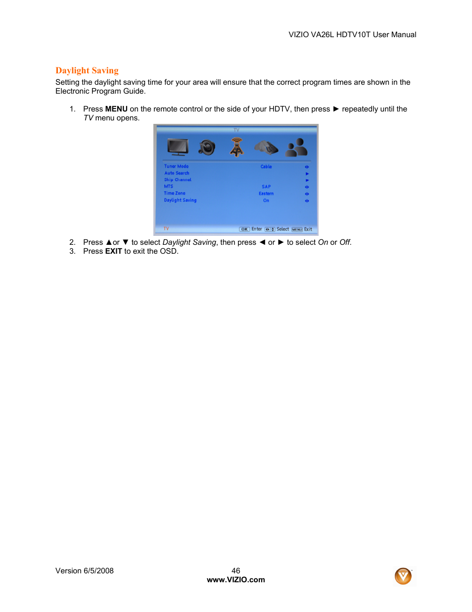 Vizio VA26L User Manual | Page 45 / 70