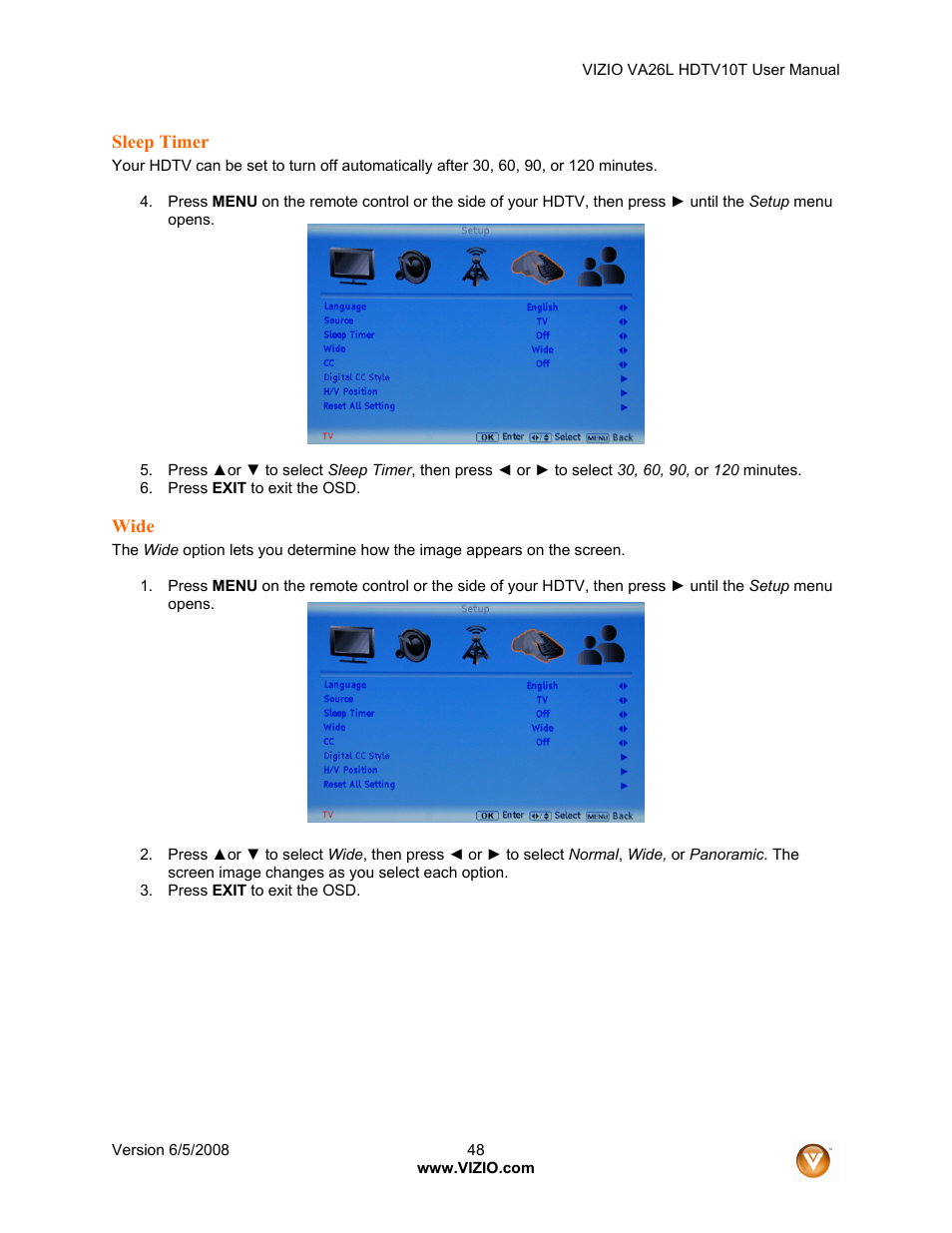 Vizio VA26L User Manual | Page 47 / 70