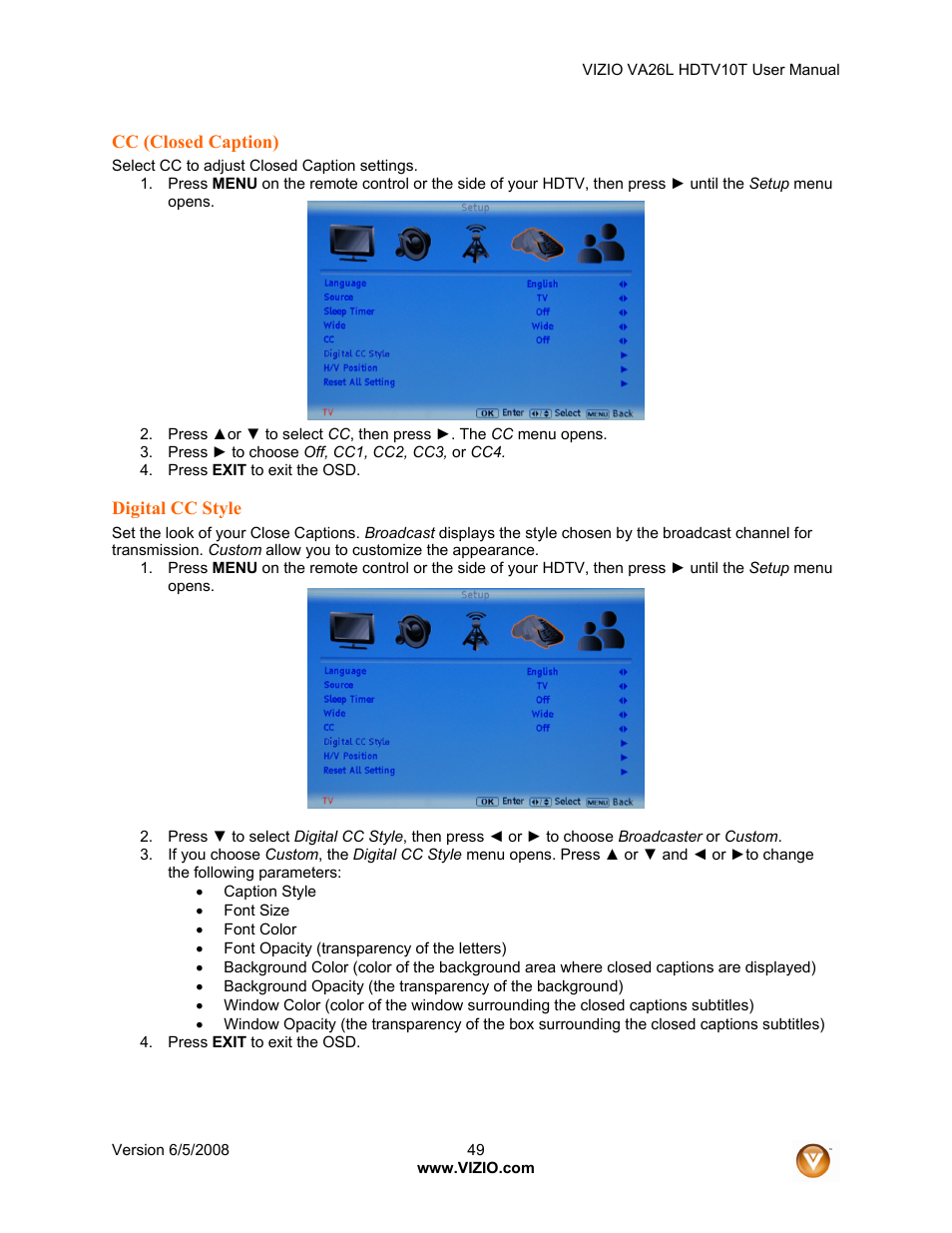 Vizio VA26L User Manual | Page 48 / 70