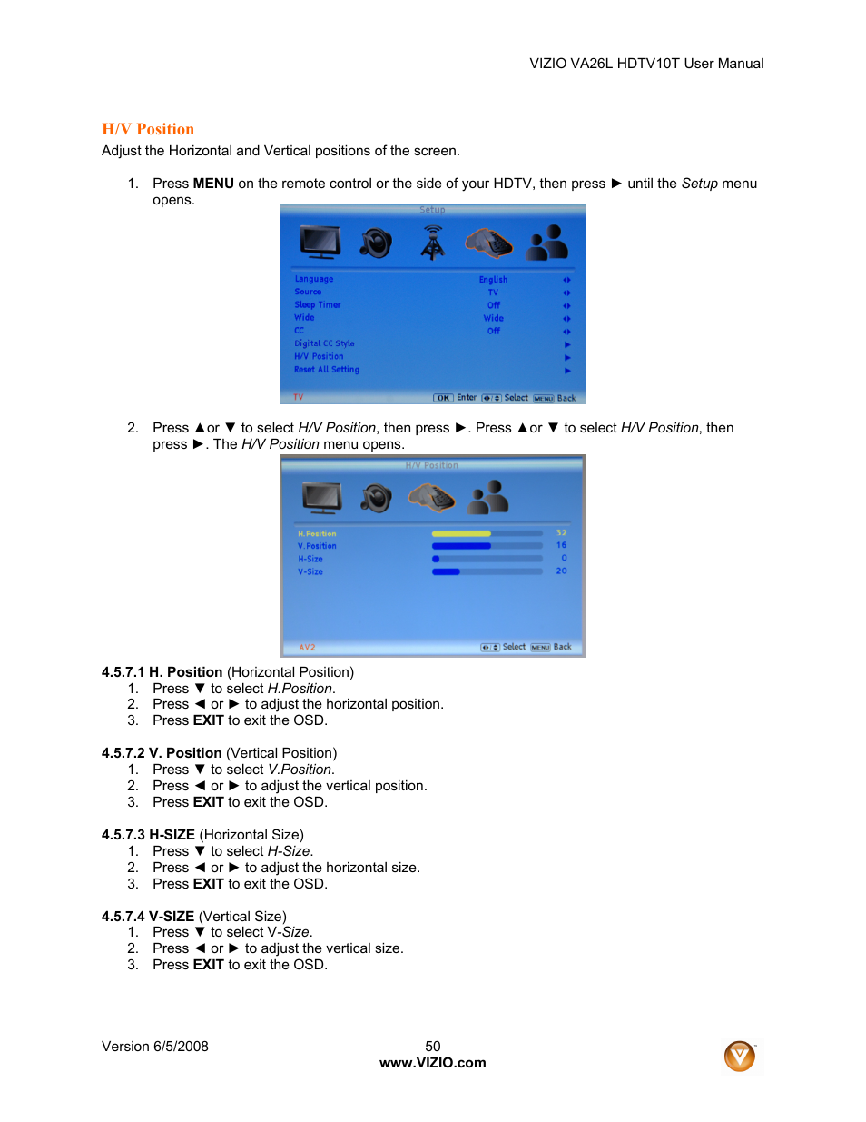 Vizio VA26L User Manual | Page 49 / 70