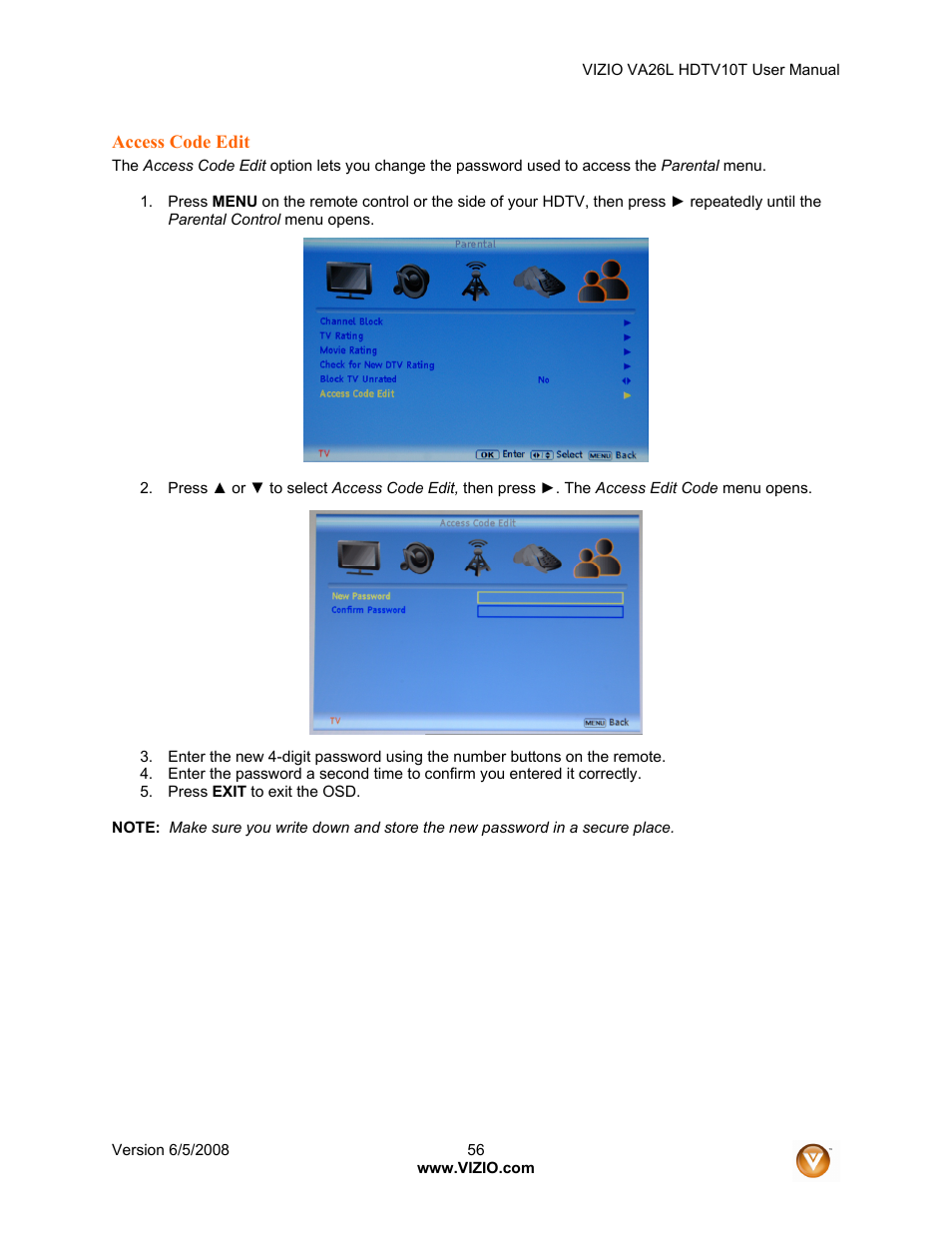 Vizio VA26L User Manual | Page 55 / 70