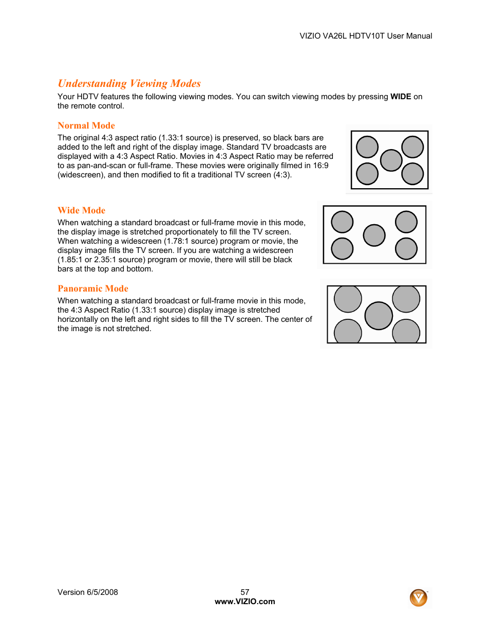 Understanding viewing modes | Vizio VA26L User Manual | Page 56 / 70
