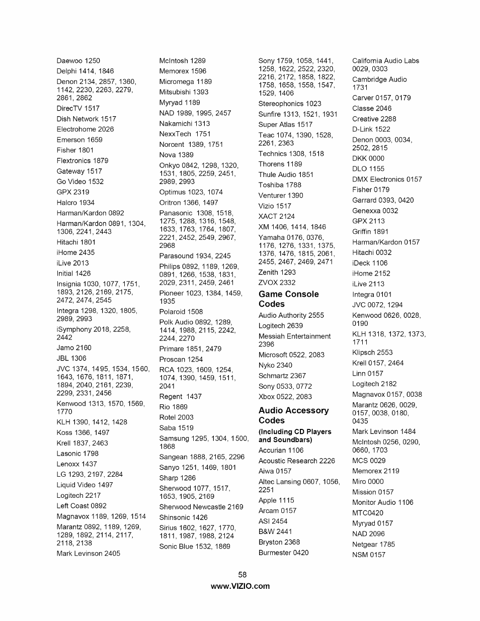 Vizio M320NV User Manual | Page 58 / 63