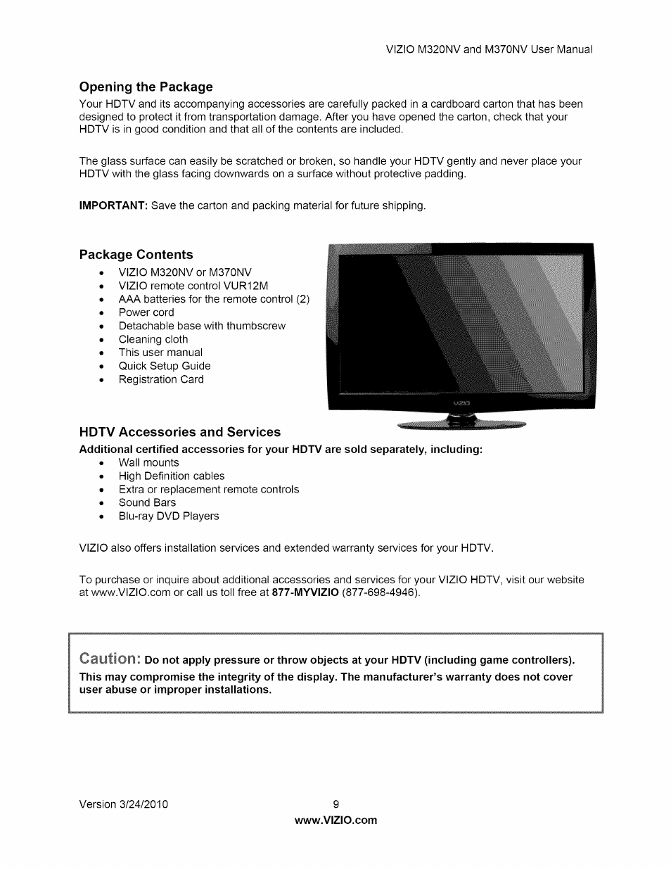 Vizio M320NV User Manual | Page 9 / 63