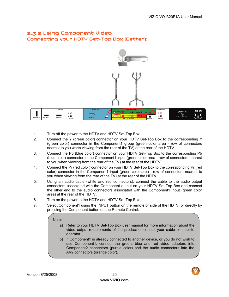 Vizio VOJ320F1A User Manual | Page 20 / 76