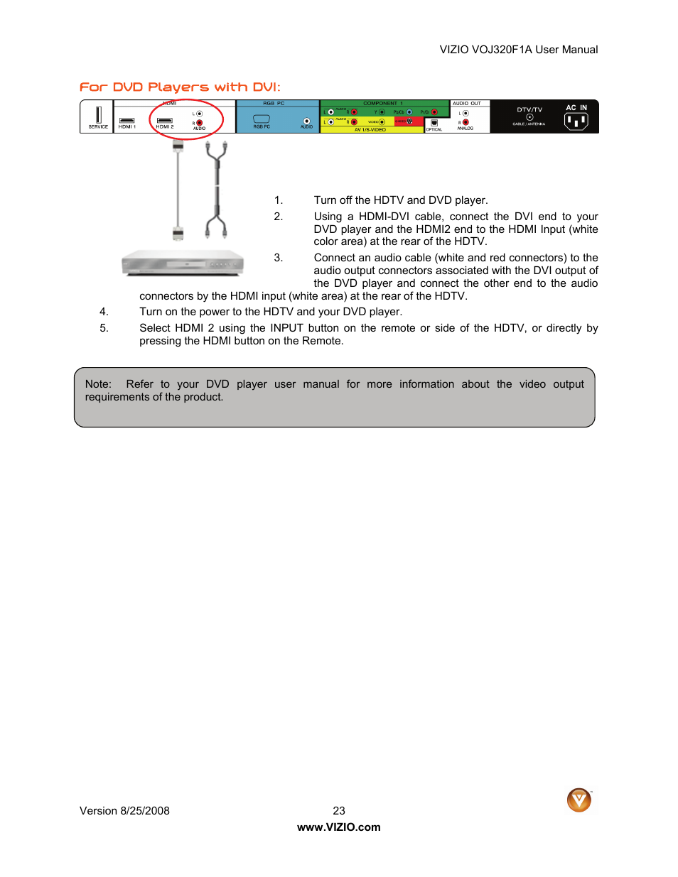 Vizio VOJ320F1A User Manual | Page 23 / 76