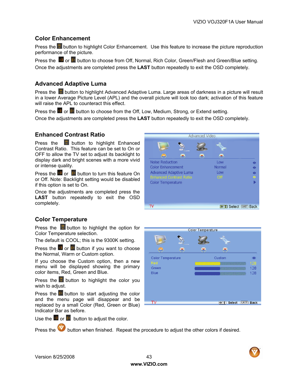 Vizio VOJ320F1A User Manual | Page 43 / 76