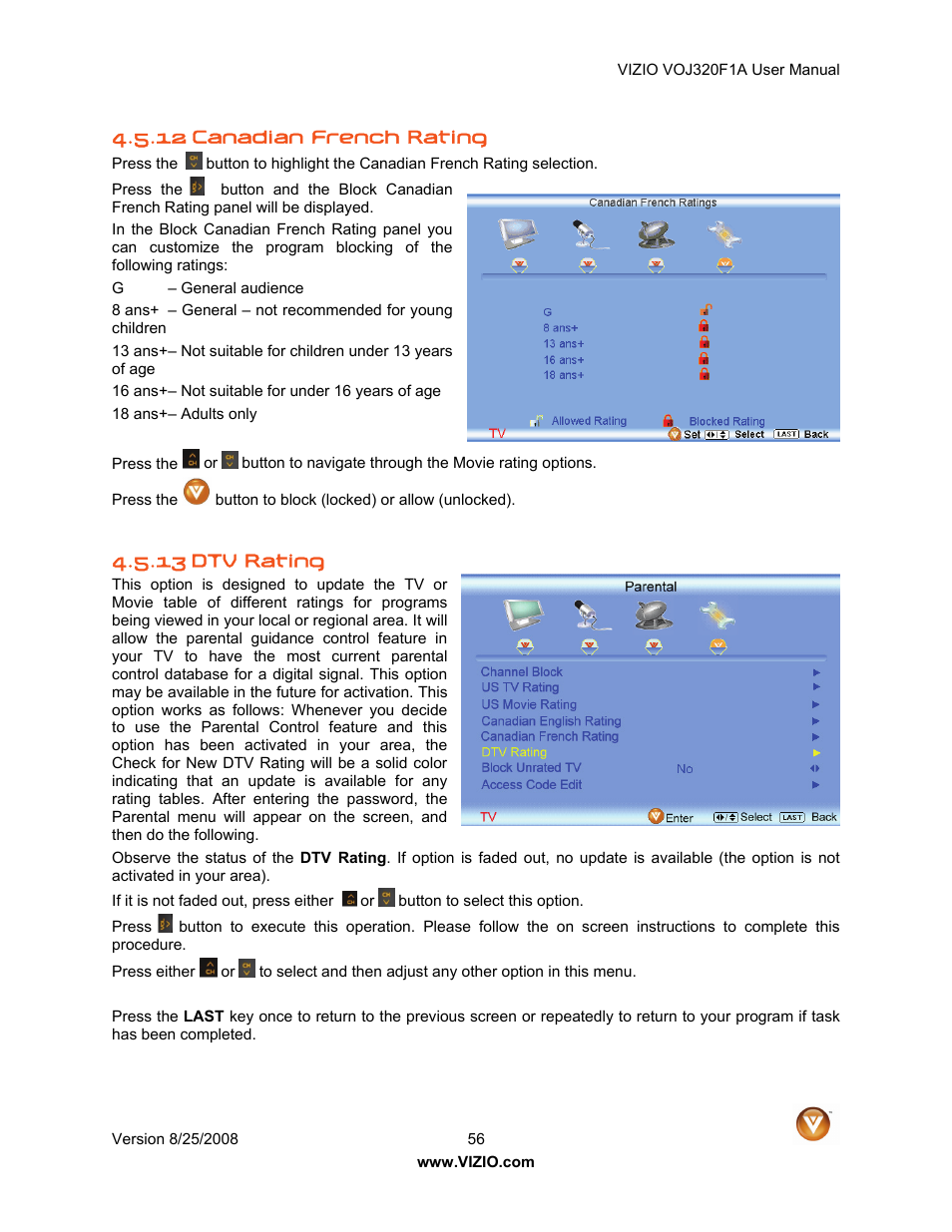 Vizio VOJ320F1A User Manual | Page 56 / 76