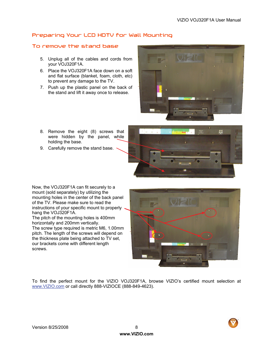 Vizio VOJ320F1A User Manual | Page 8 / 76