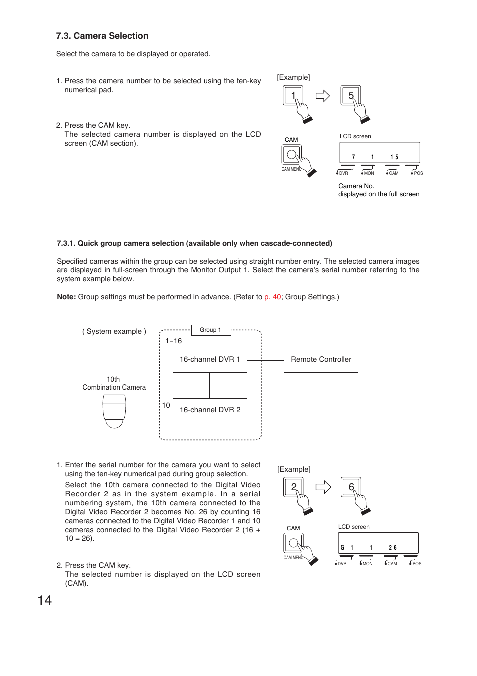 Camera selection | Vizio C-RM1000 CU User Manual | Page 14 / 60