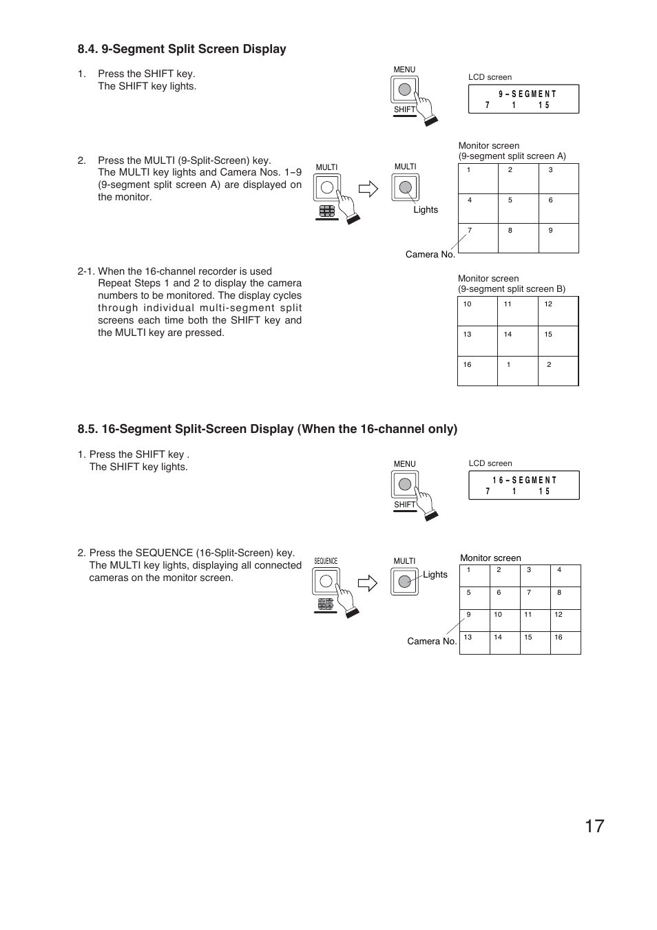 9-segment split screen display | Vizio C-RM1000 CU User Manual | Page 17 / 60
