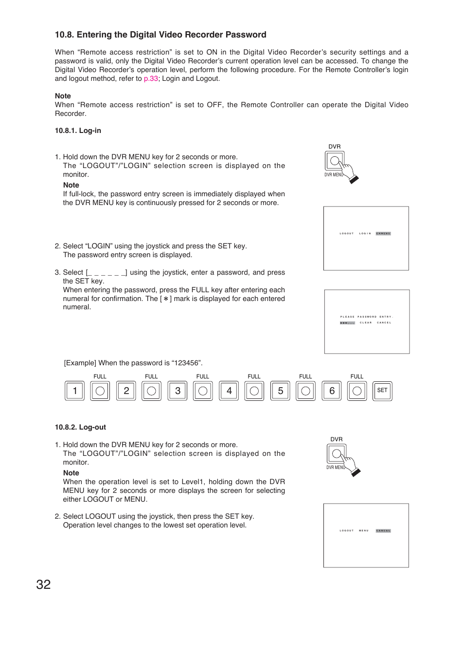 Entering the digital video recorder password | Vizio C-RM1000 CU User Manual | Page 32 / 60