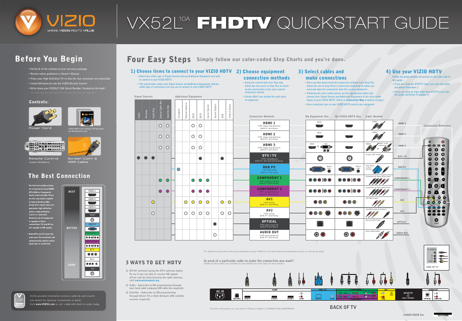 Vizio VX52LF10A User Manual | 2 pages