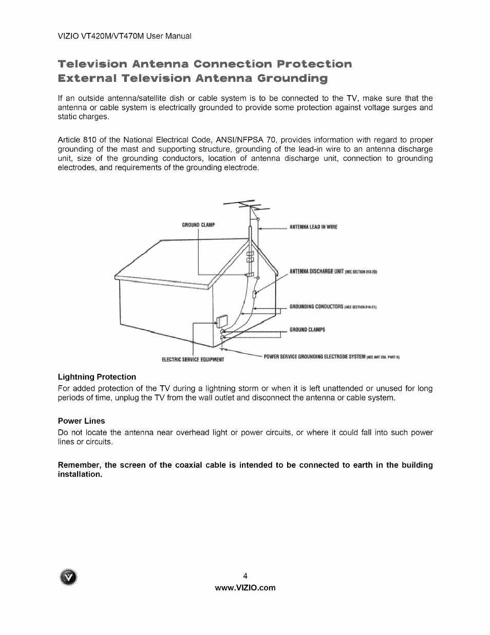 Vizio VT470M User Manual | Page 4 / 63