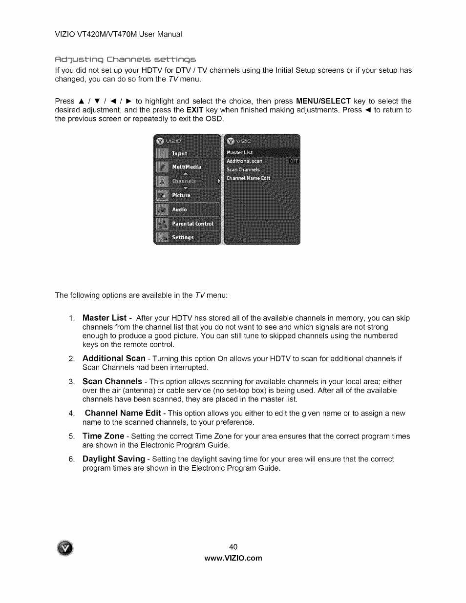 Vizio VT470M User Manual | Page 40 / 63