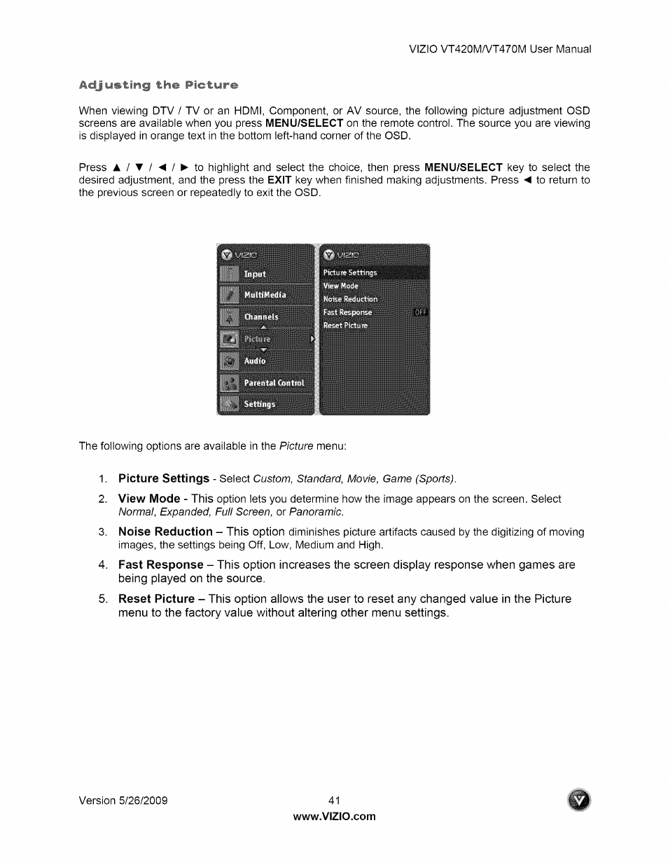 Vizio VT470M User Manual | Page 41 / 63