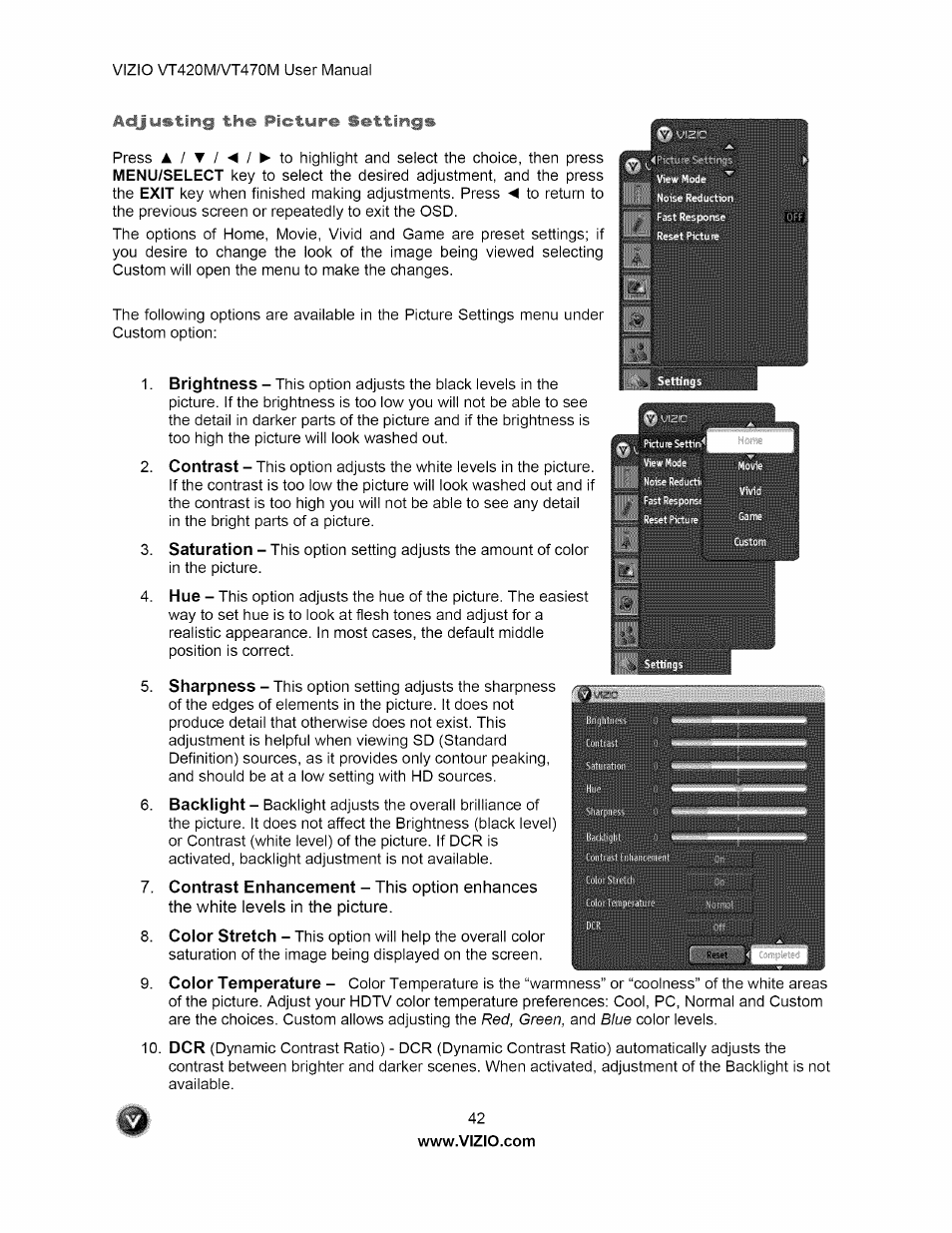 Vizio VT470M User Manual | Page 42 / 63