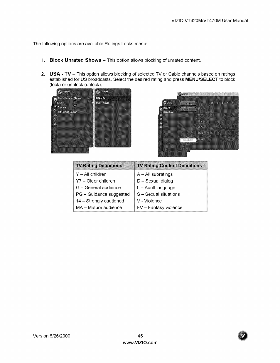 Vizio VT470M User Manual | Page 45 / 63