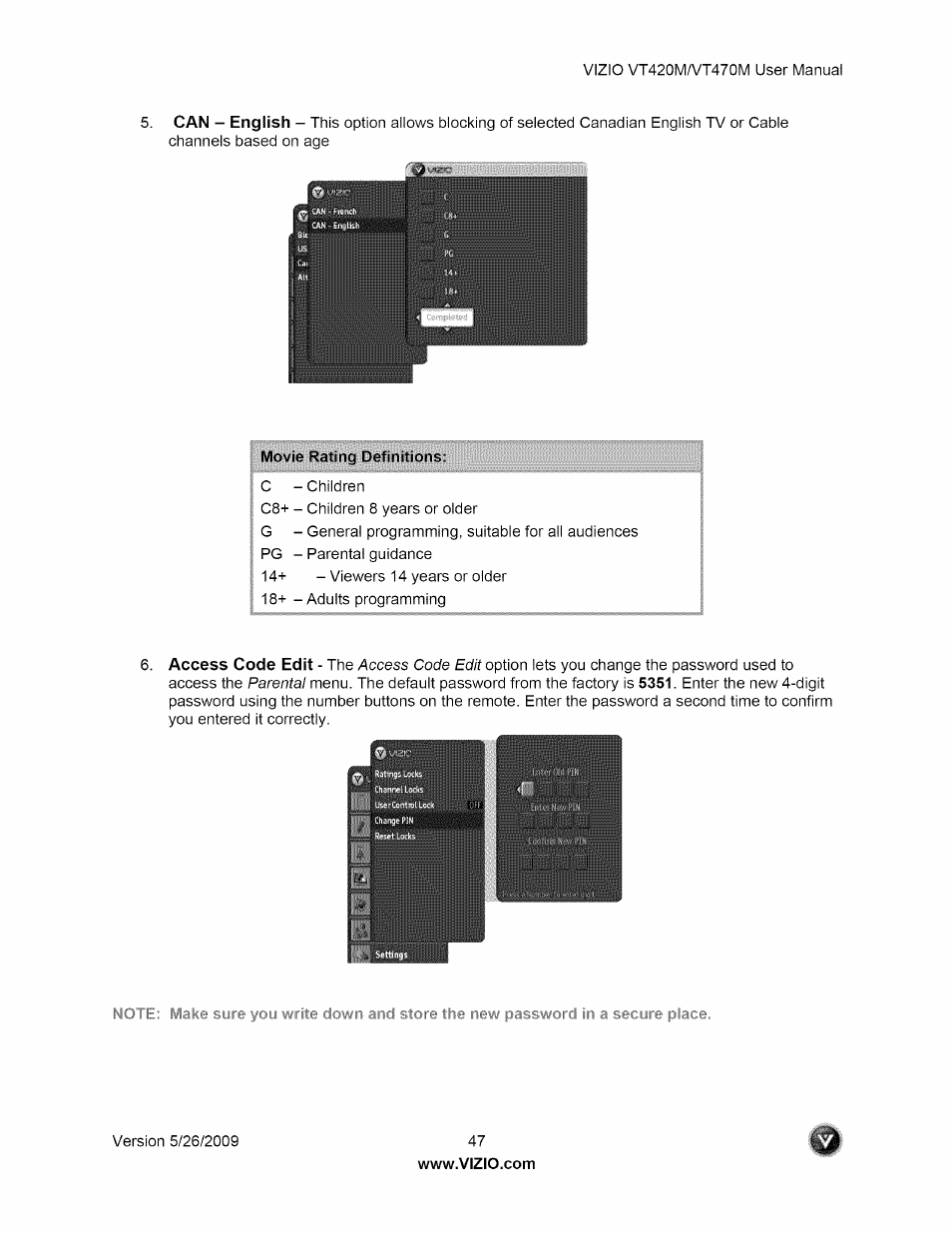 Vizio VT470M User Manual | Page 47 / 63