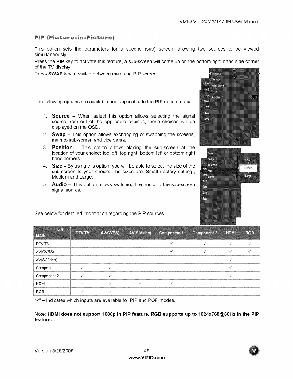 Vizio VT470M User Manual | Page 49 / 63