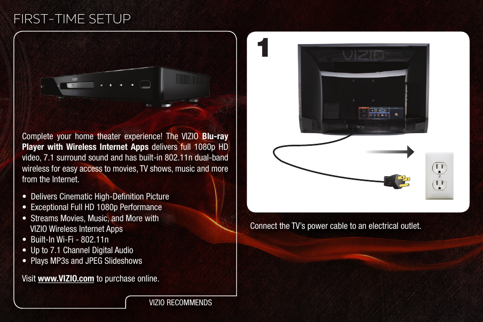 First-time setup | Vizio E190VA User Manual | Page 4 / 12