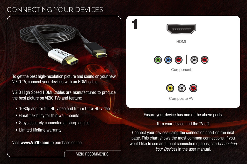 Connecting your devices | Vizio E190VA User Manual | Page 8 / 12