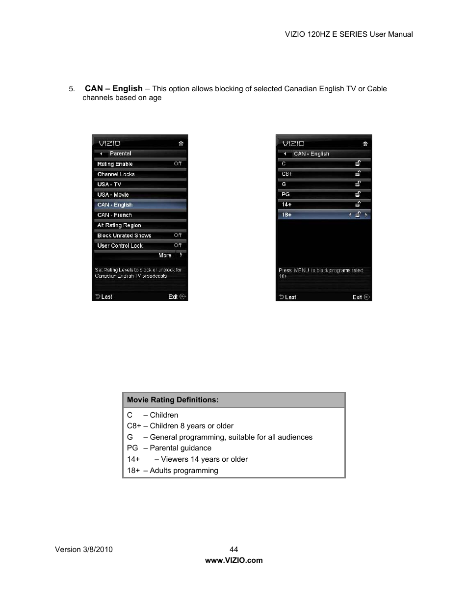 Vizio LCD E470VA User Manual | Page 44 / 88