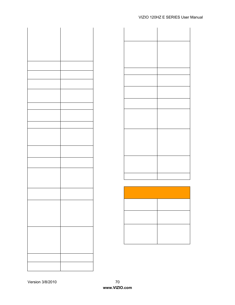 Vizio LCD E470VA User Manual | Page 70 / 88