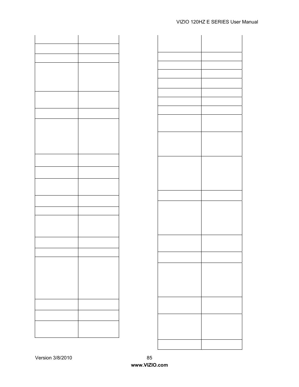 Vizio LCD E470VA User Manual | Page 85 / 88