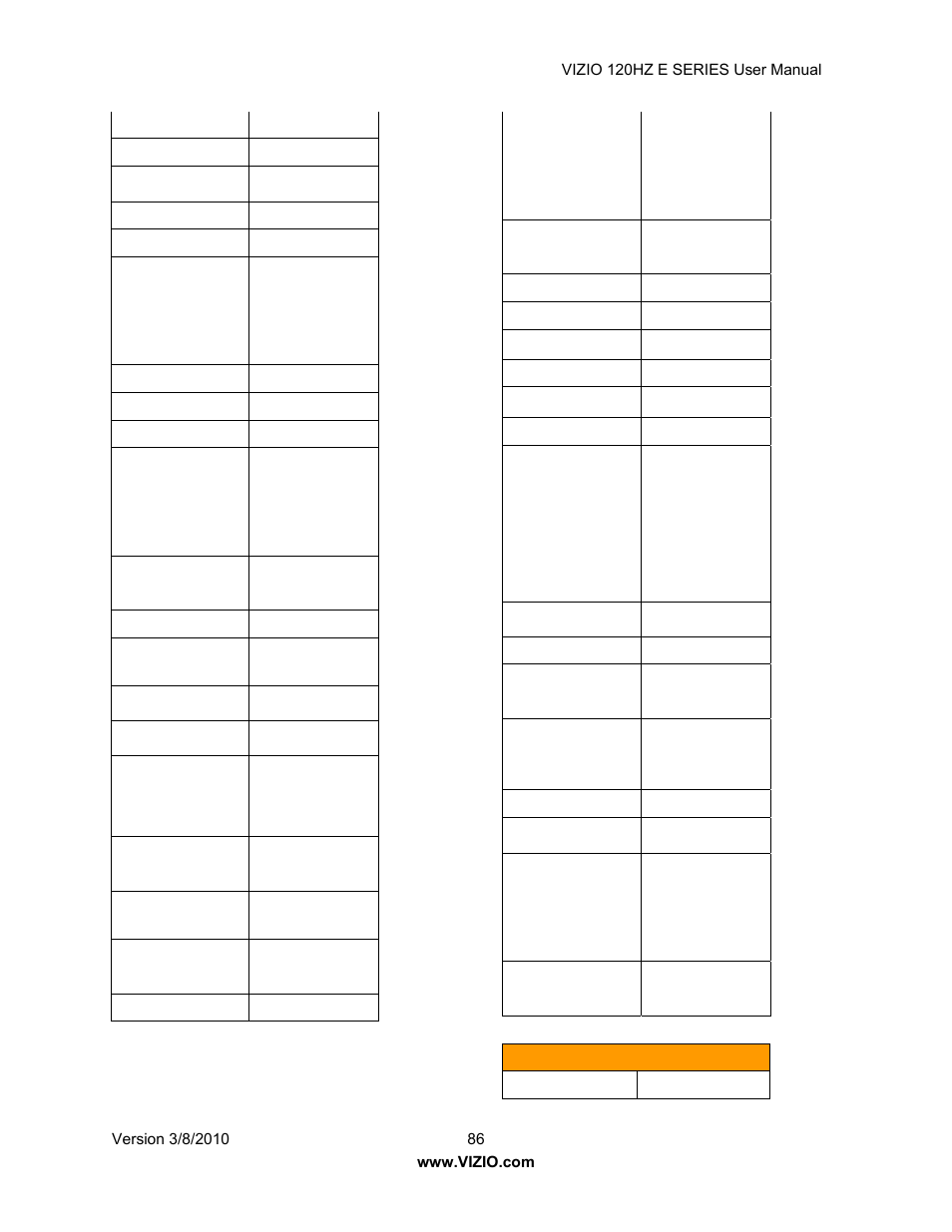 Vizio LCD E470VA User Manual | Page 86 / 88
