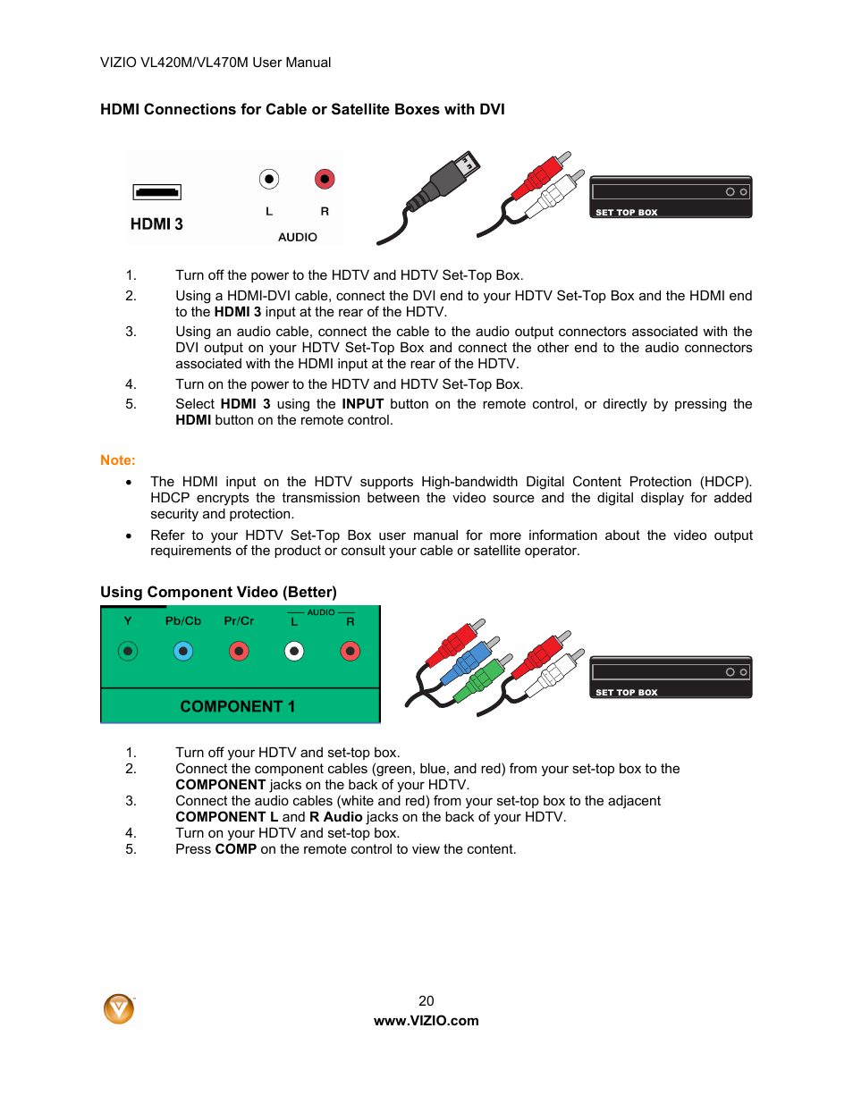 Vizio VL470M User Manual | Page 20 / 64