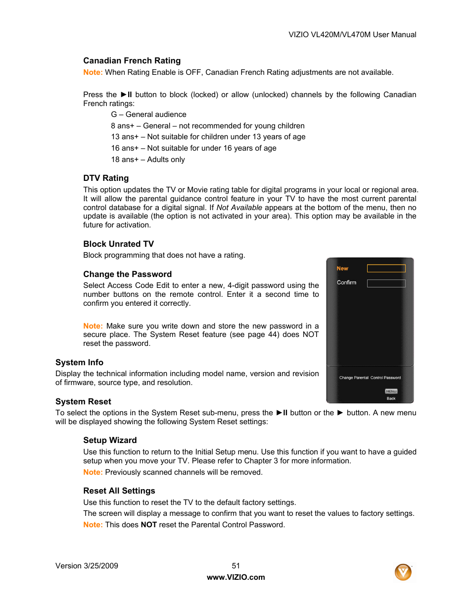 Vizio VL470M User Manual | Page 51 / 64